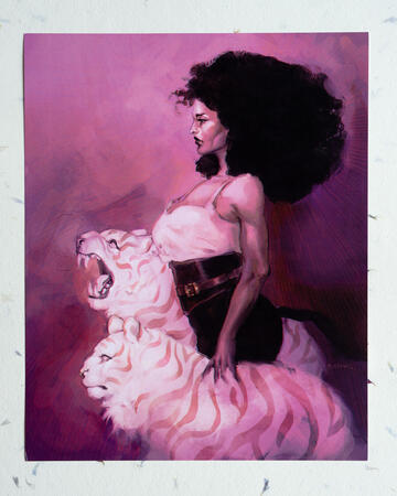 Barb with tigers (oc) 28x21 cm