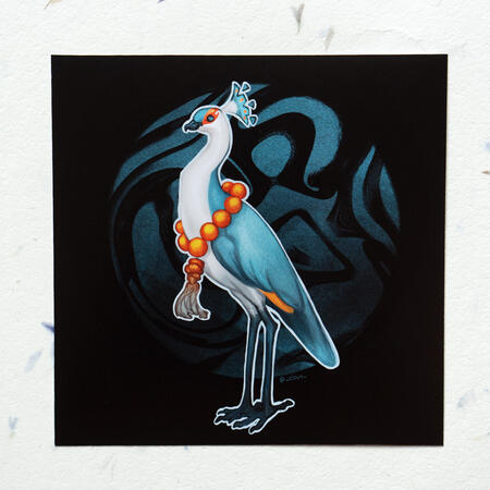 Ptak z koralami 15x15 cm